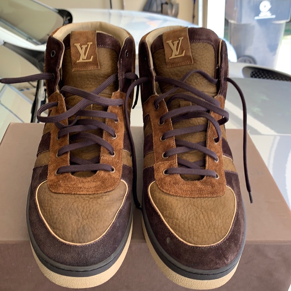 Louis Vuitton high top brown sneaker